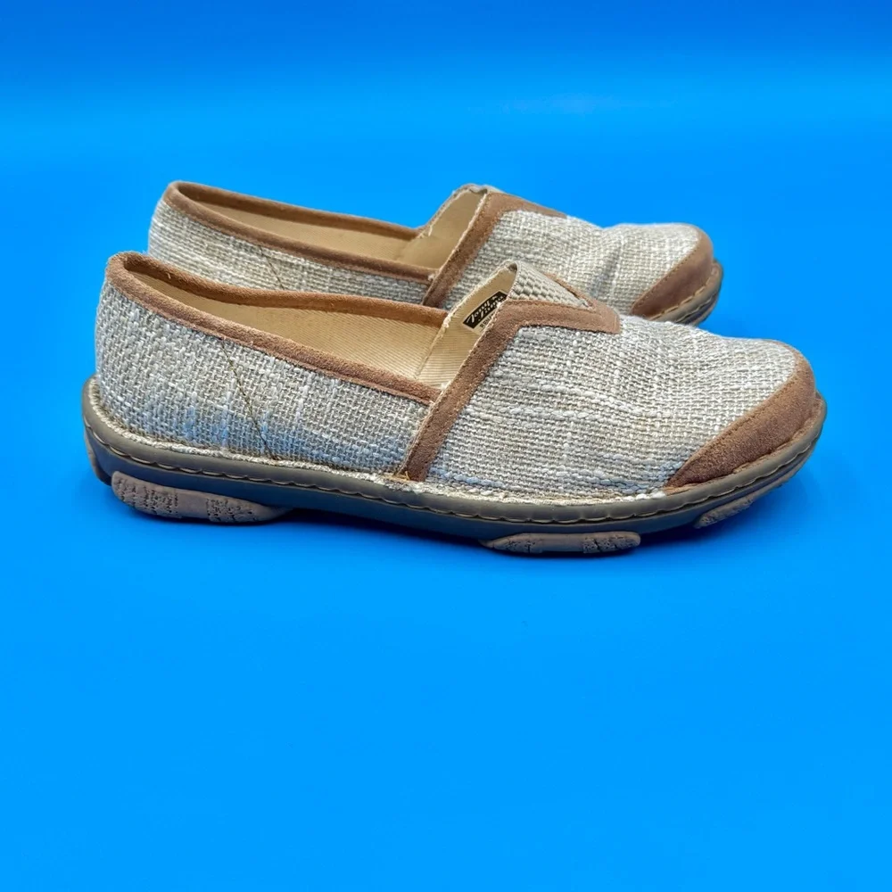 Tony Lama Tan and‎ Cream Slip-On Loafers